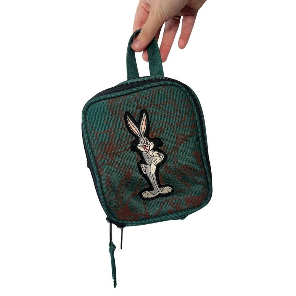 Vintage 1995 Looney Tunes Green Mini Backpack Bag Purse Cross Body Bugs Bunny